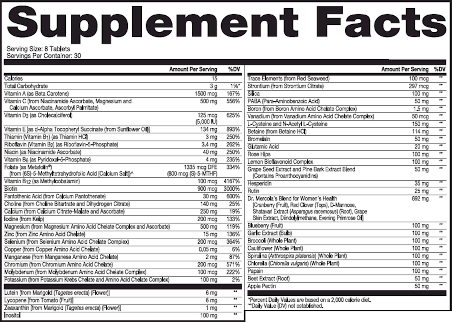 Whole Food Multi Vit Plus Women