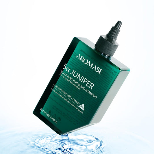 AROMASE 5α Juniper Scalp Purifying Liquid Shampoo, Scalp Deep Cleanser Helps to Soften Scalp Buildup, Ideal for Dandruff, Psoriasis, Dermatitis, Dry & Sensitive Scalp, Oily hair, Scalp Exfoliator